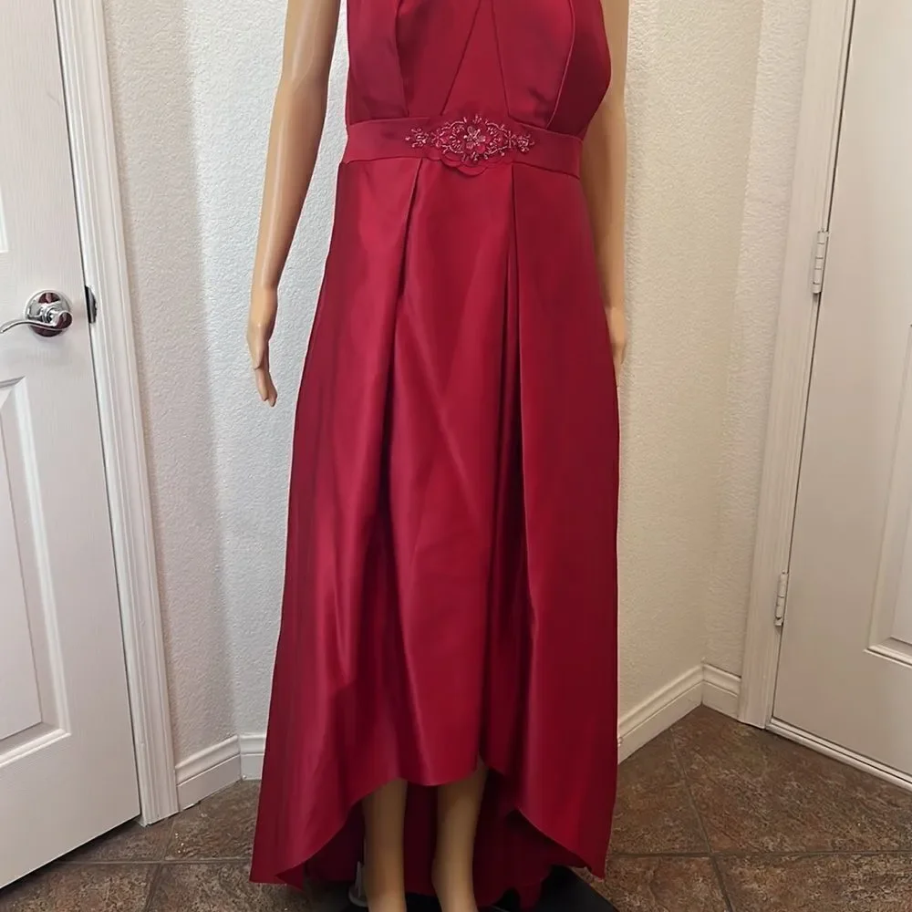 Red Wedding Dress David’s Bridal Dress Sz 20 Beaded 💯 Polyester Mother Of Bride